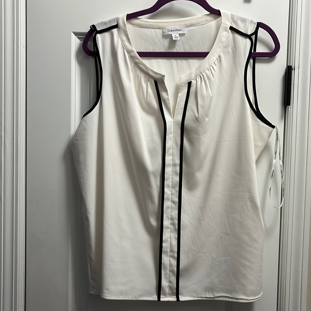 Black and White,Calvin Klein sleeveless top, XL size